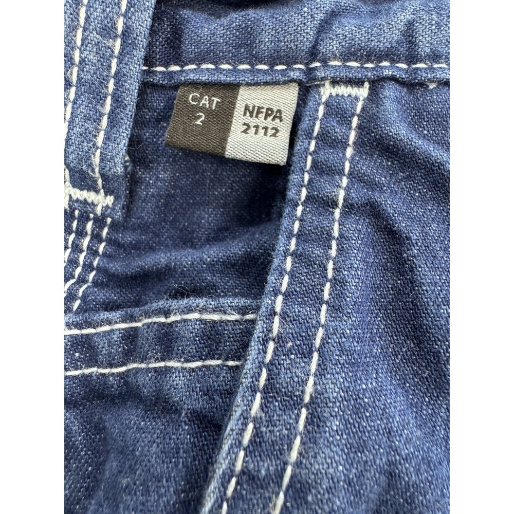 Carhartt FR Carpenter Jeans Men 34x30 Blue Med Wash Relaxed Straight Work Denim - Picture 3 of 9